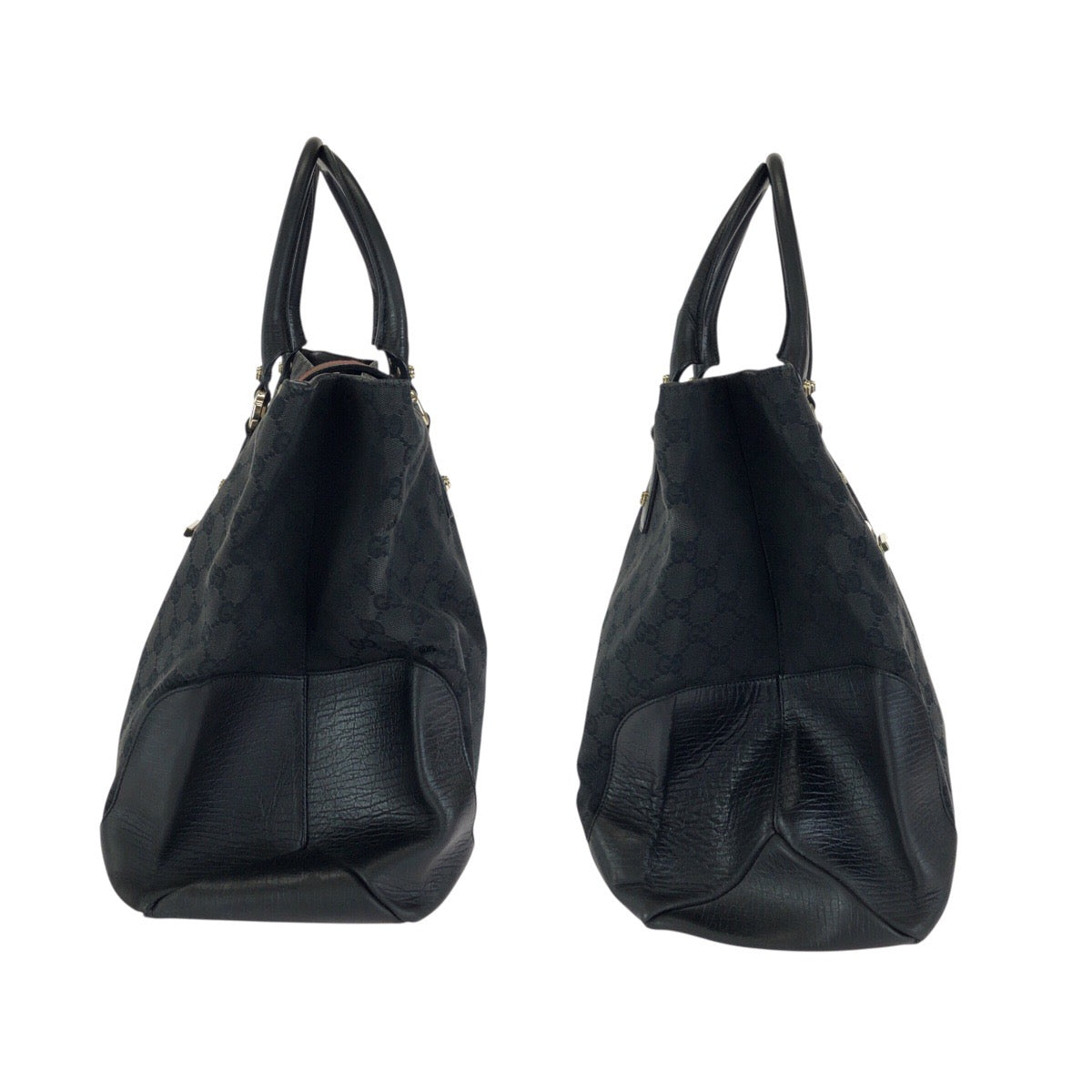 24500
GUCCI グッチ シェリーライン ブラック 黒 ゴールド金具 GGキャンバス / レザー 130994 トートバッグ ハンドバッグ レディース AB35