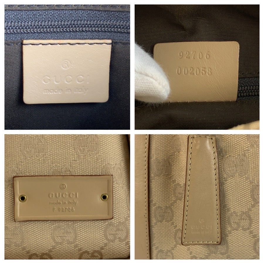 24502
GUCCI グッチ ベージュ ゴールド金具 GGキャンバス / レザー 92706 ショルダーバッグ レディース ABP32