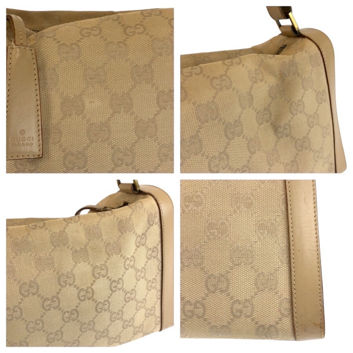 24502
GUCCI グッチ ベージュ ゴールド金具 GGキャンバス / レザー 92706 ショルダーバッグ レディース ABP32