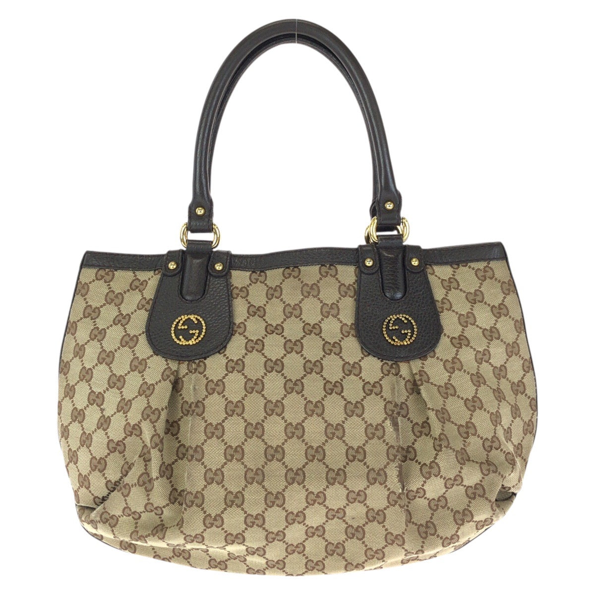 24503
GUCCI グッチ スカーレット ベージュ ダークブラウン ゴールド金具 GGキャンバス / レザー 353689 トートバッグ ショルダーバッグ レディース AB26