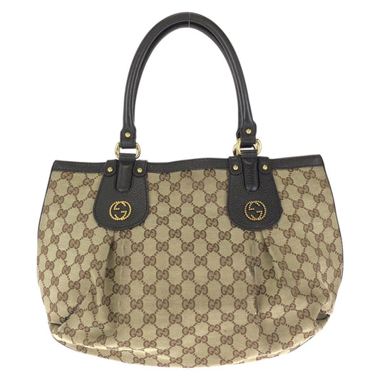 24503
GUCCI グッチ スカーレット ベージュ ダークブラウン ゴールド金具 GGキャンバス / レザー 353689 トートバッグ ショルダーバッグ レディース AB26