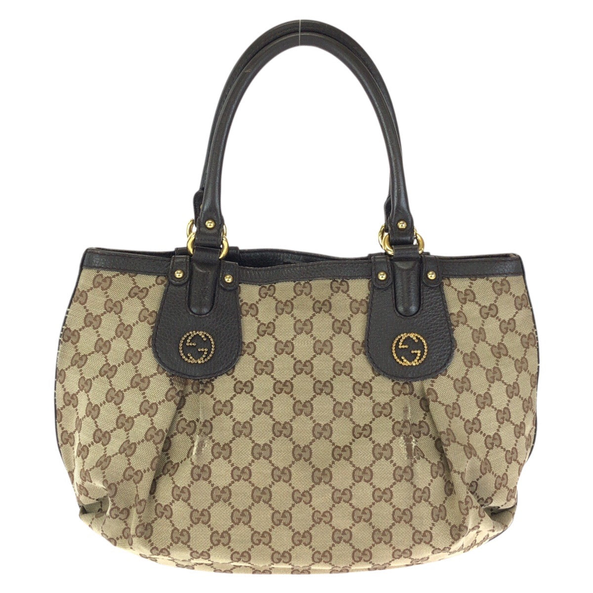 24503
GUCCI グッチ スカーレット ベージュ ダークブラウン ゴールド金具 GGキャンバス / レザー 353689 トートバッグ ショルダーバッグ レディース AB26