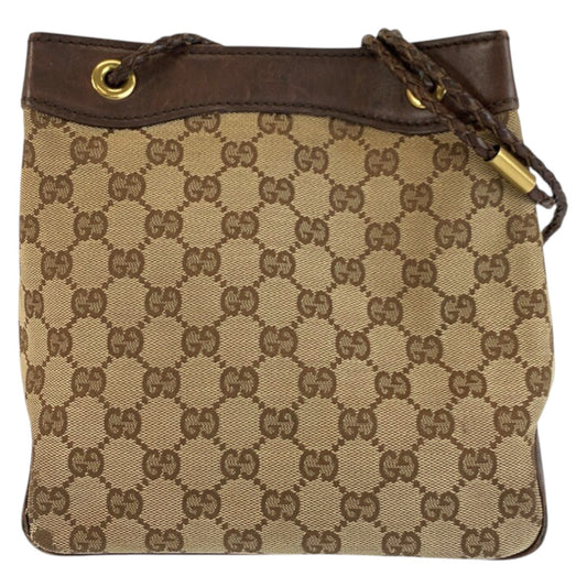 24504
GUCCI グッチ ブラウン ベージュ ゴールド金具 GGキャンバス / レザー 109143 ショルダーバッグ レディース AB26