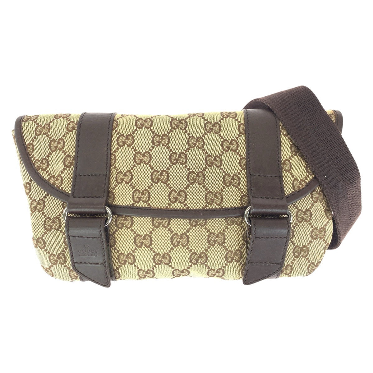 24505
GUCCI グッチ ベージュ ブラウン シルバー金具 GGキャンバス / レザー 145851 ボディバッグ ウエストバッグ レディース ABP28