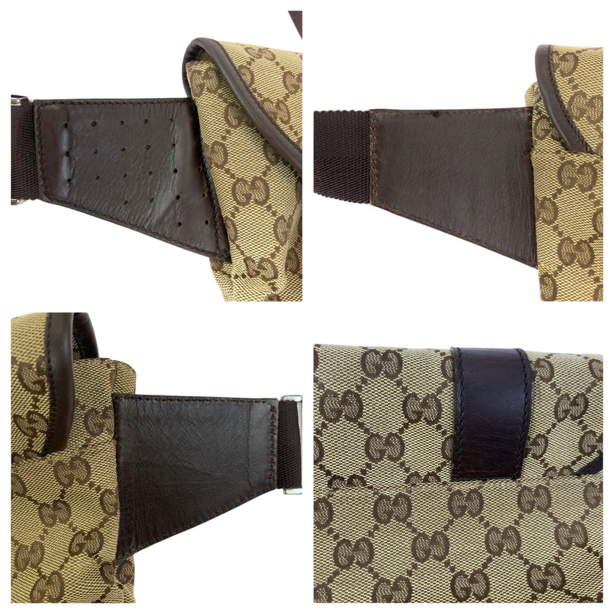 24505
GUCCI グッチ ベージュ ブラウン シルバー金具 GGキャンバス / レザー 145851 ボディバッグ ウエストバッグ レディース ABP28