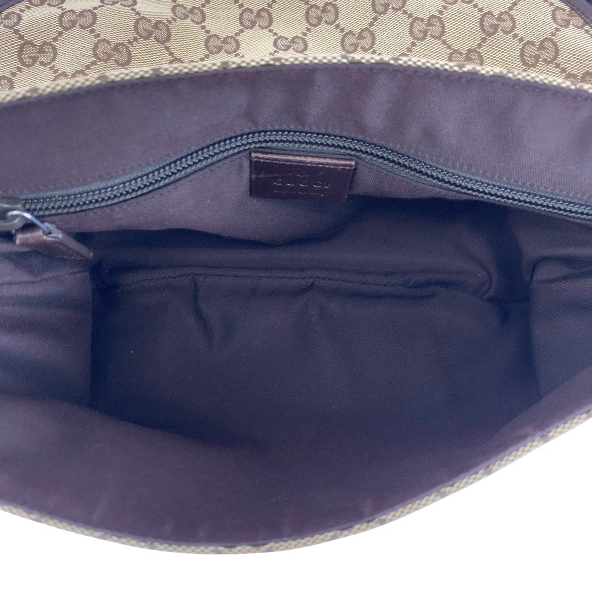24505
GUCCI グッチ ベージュ ブラウン シルバー金具 GGキャンバス / レザー 145851 ボディバッグ ウエストバッグ レディース ABP28