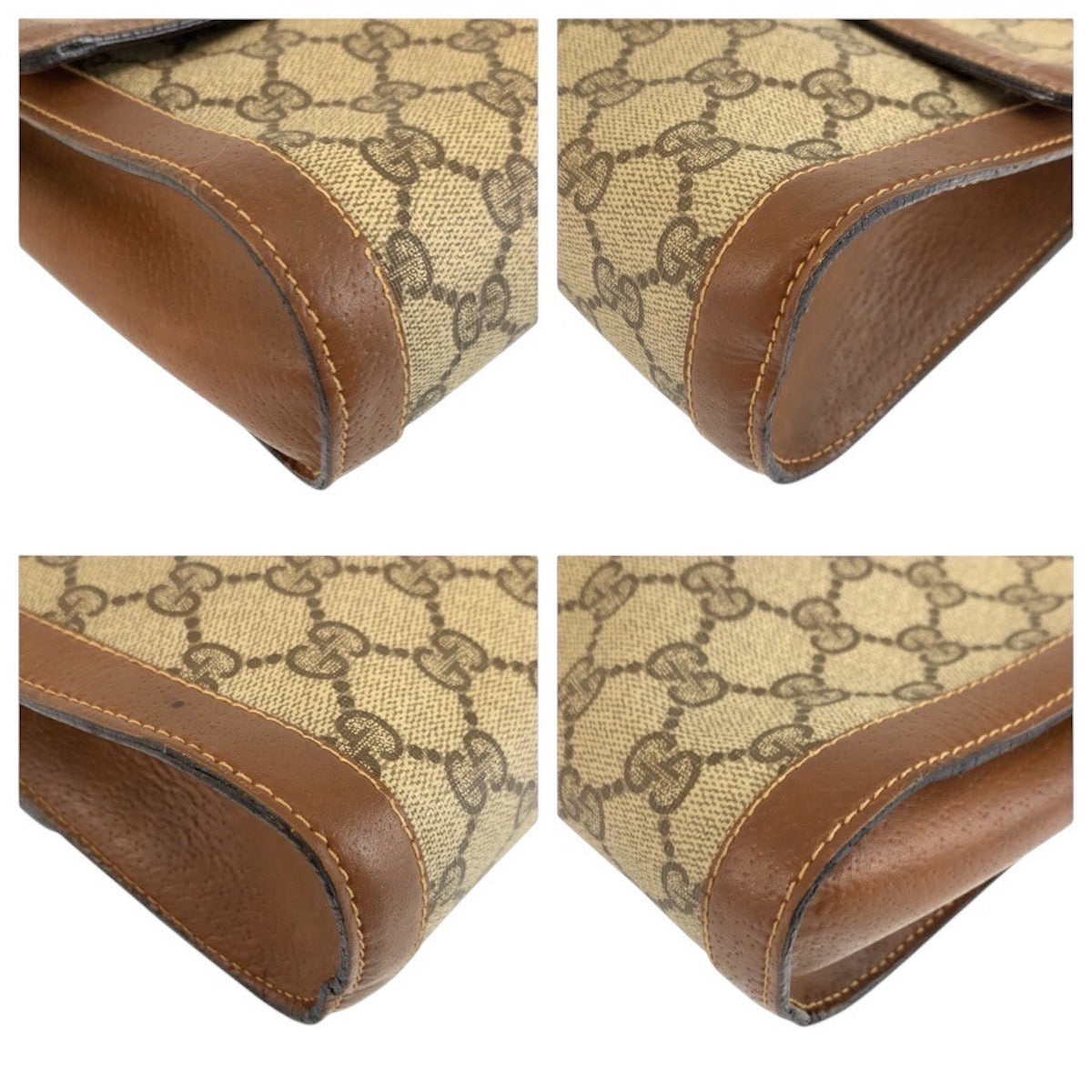 24507
GUCCI グッチ ヴィンテージ シェリーライン ベージュ ブラウン GGスプリームキャンバス / レザー 010 378 クラッチバッグ セカンドバッグ メンズ AB14