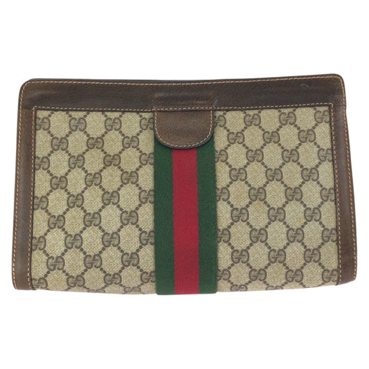 24510
GUCCI グッチ ヴィンテージ オールドグッチ シェリーライン ベージュ ブラウン GGスプリームキャンバス / レザー 37 014 2125 クラッチバッグ セカンドバッグ メンズ ABP20