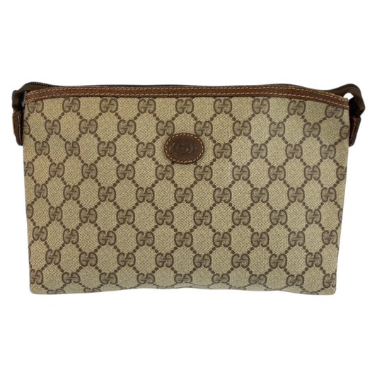 24511
GUCCI グッチ ヴィンテージ ベージュ ブラウン GGスプリームキャンバス 156 01 045 クラッチバッグ ポーチ レディース ABP12