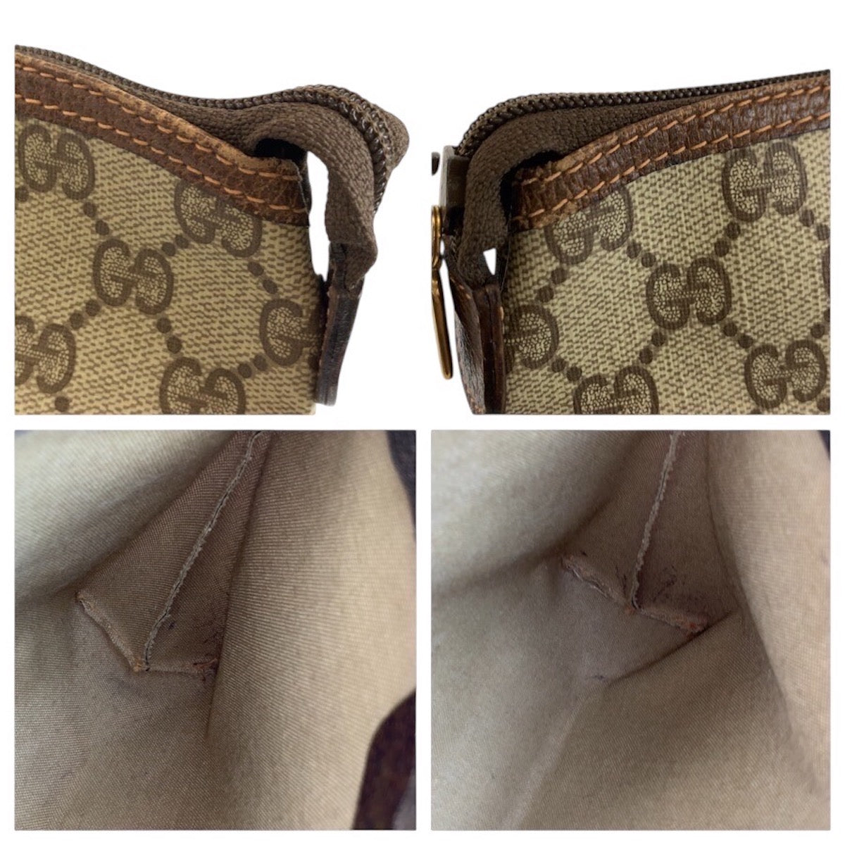 24511
GUCCI グッチ ヴィンテージ ベージュ ブラウン GGスプリームキャンバス 156 01 045 クラッチバッグ ポーチ レディース ABP12