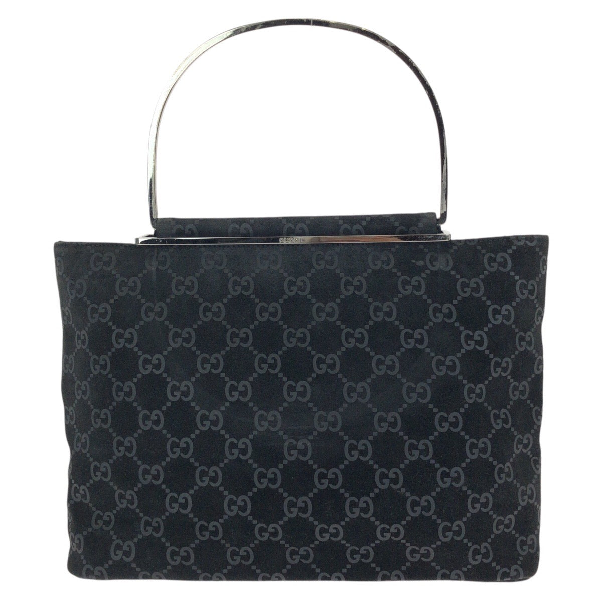24513
GUCCI グッチ GG柄 ブラック 黒 シルバー金具 スウェード 000 0801 ハンドバッグ トートバッグ レディース AB40