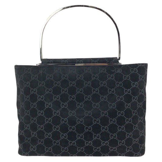 24513
GUCCI グッチ GG柄 ブラック 黒 シルバー金具 スウェード 000 0801 ハンドバッグ トートバッグ レディース AB40