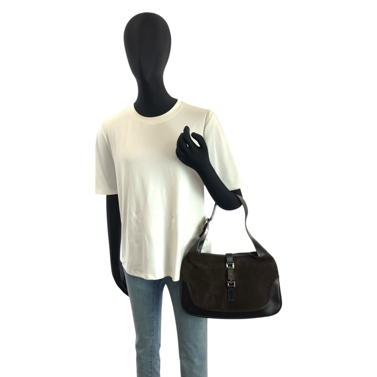 24518
GUCCI グッチ ジャッキー ブラウン スウェード / レザー 001 3306 ホーボー ショルダーバッグ ハンドバッグ レディース ABP44