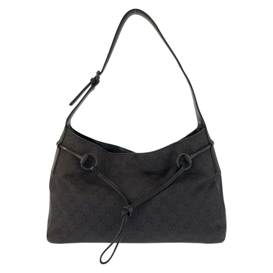 24519
GUCCI グッチ ブラック 黒 GGキャンバス / レザー 101975 ホーボー ショルダーバッグ レディース AB22