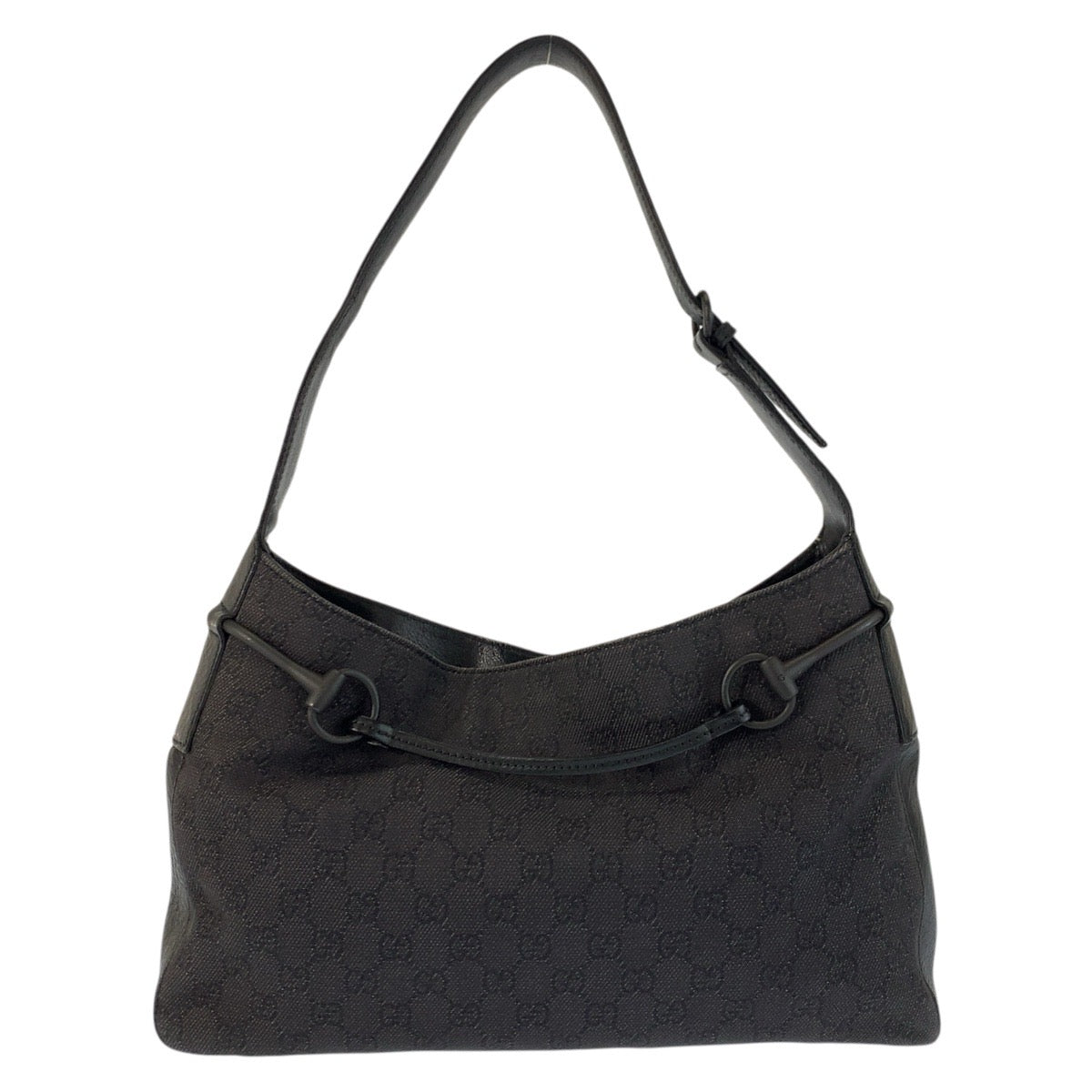 24519
GUCCI グッチ ブラック 黒 GGキャンバス / レザー 101975 ホーボー ショルダーバッグ レディース AB22