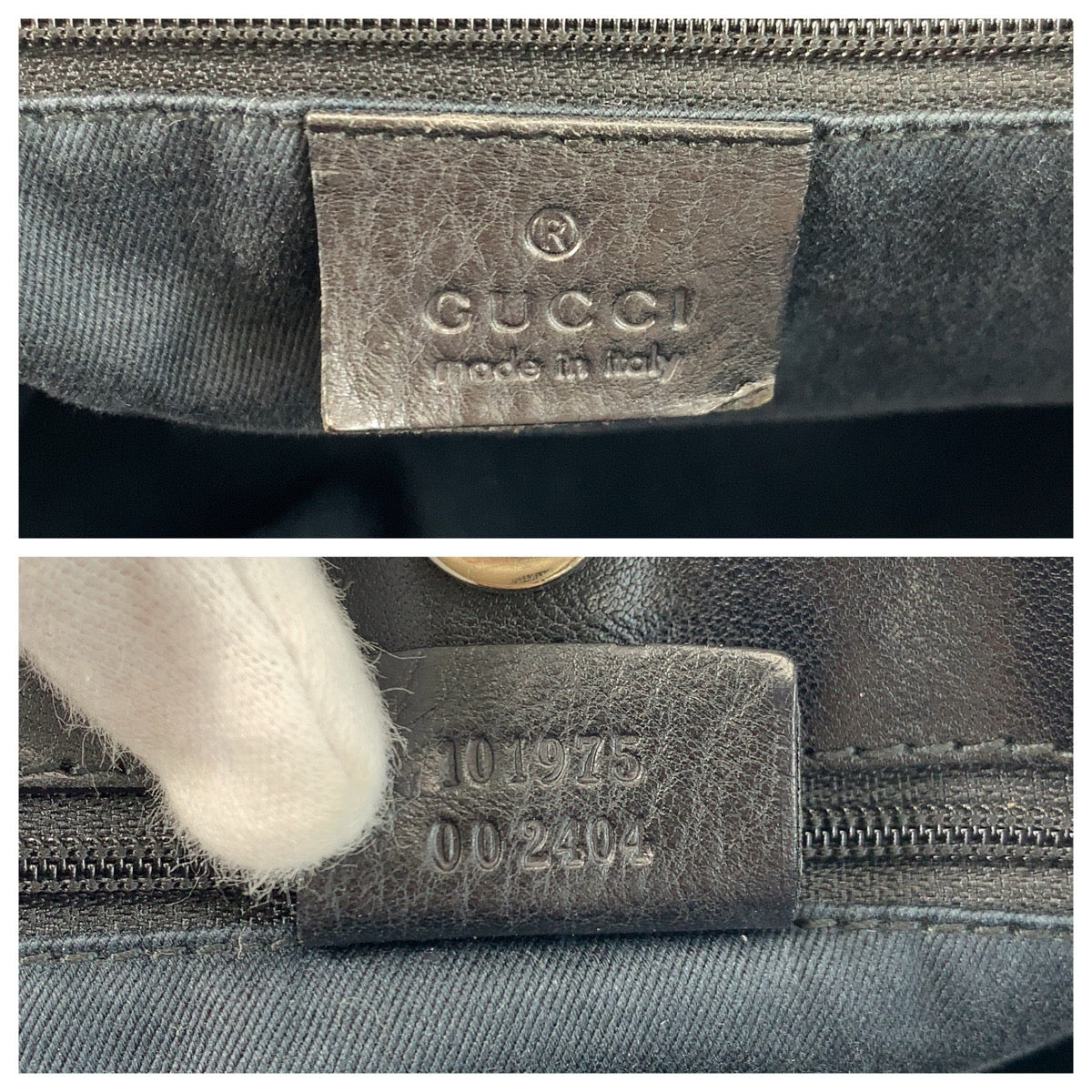 24519
GUCCI グッチ ブラック 黒 GGキャンバス / レザー 101975 ホーボー ショルダーバッグ レディース AB22