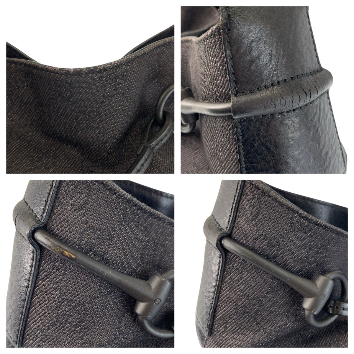24519
GUCCI グッチ ブラック 黒 GGキャンバス / レザー 101975 ホーボー ショルダーバッグ レディース AB22