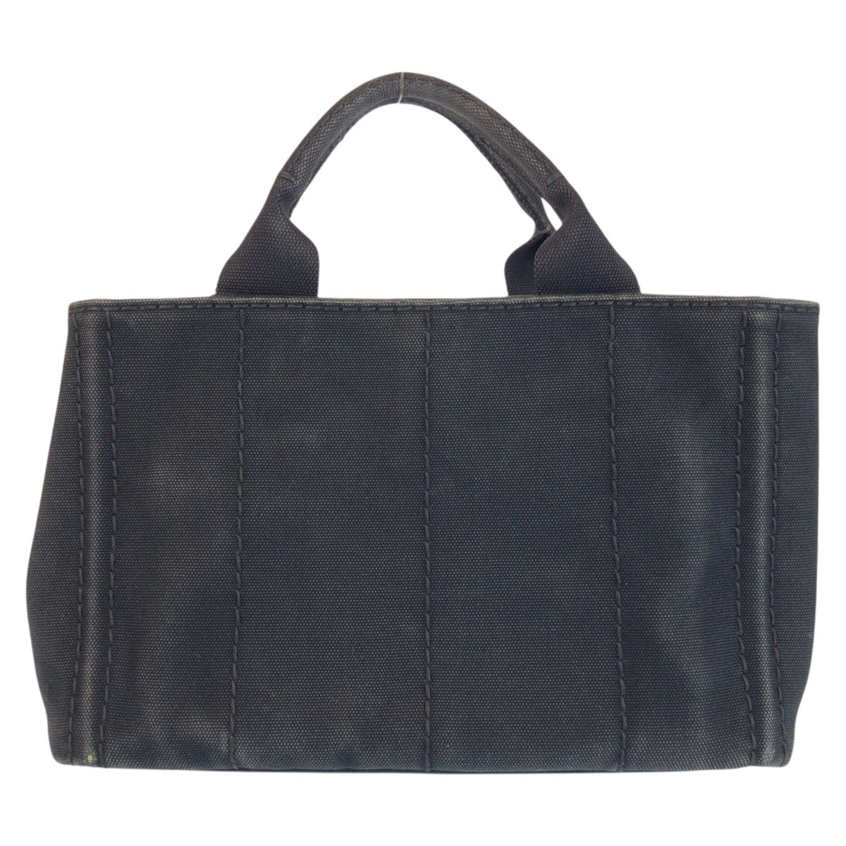 24520
PRADA プラダ カナパ 三角ロゴプレート ブラック 黒 キャンバス ハンドバッグ トートバッグ レディース B14