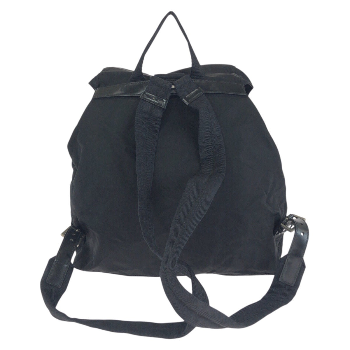 24521
PRADA プラダ テスート 三角ロゴプレート ブラック 黒 シルバー金具 ナイロン / レザー リュックサック バックパック レディース ABP42