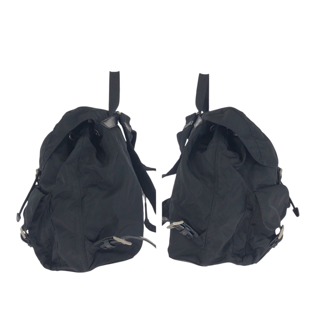 24521
PRADA プラダ テスート 三角ロゴプレート ブラック 黒 シルバー金具 ナイロン / レザー リュックサック バックパック レディース ABP42