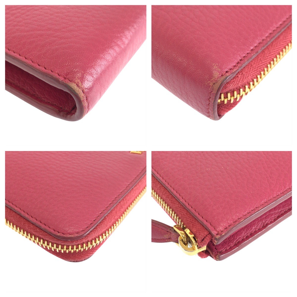 24522
PRADA プラダ サフィアーノ ピンク ゴールド金具 レザー 1M1183 長財布 ロングウォレット レディース ABP