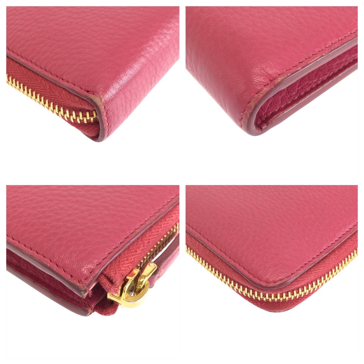 24522
PRADA プラダ サフィアーノ ピンク ゴールド金具 レザー 1M1183 長財布 ロングウォレット レディース ABP