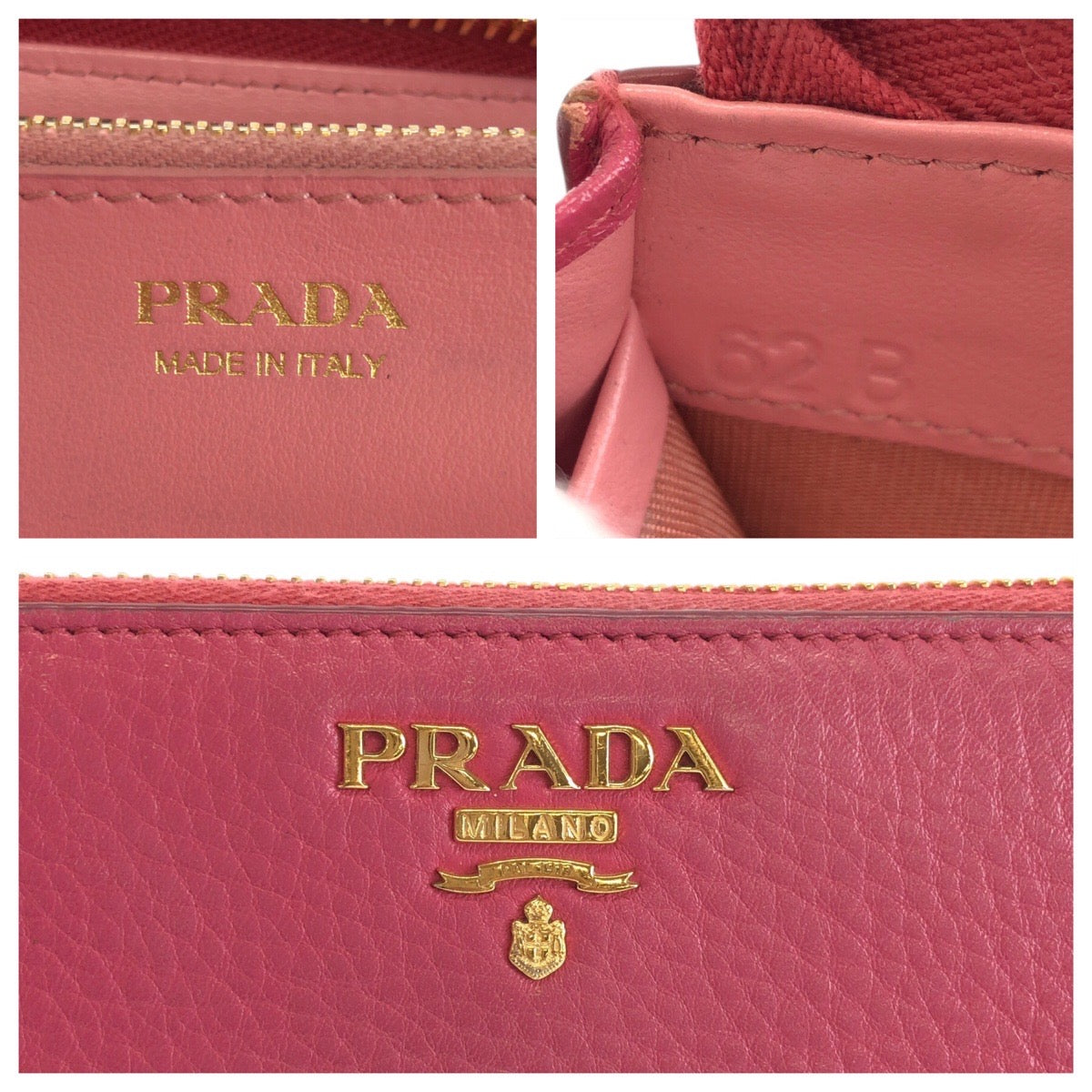 24522
PRADA プラダ サフィアーノ ピンク ゴールド金具 レザー 1M1183 長財布 ロングウォレット レディース ABP