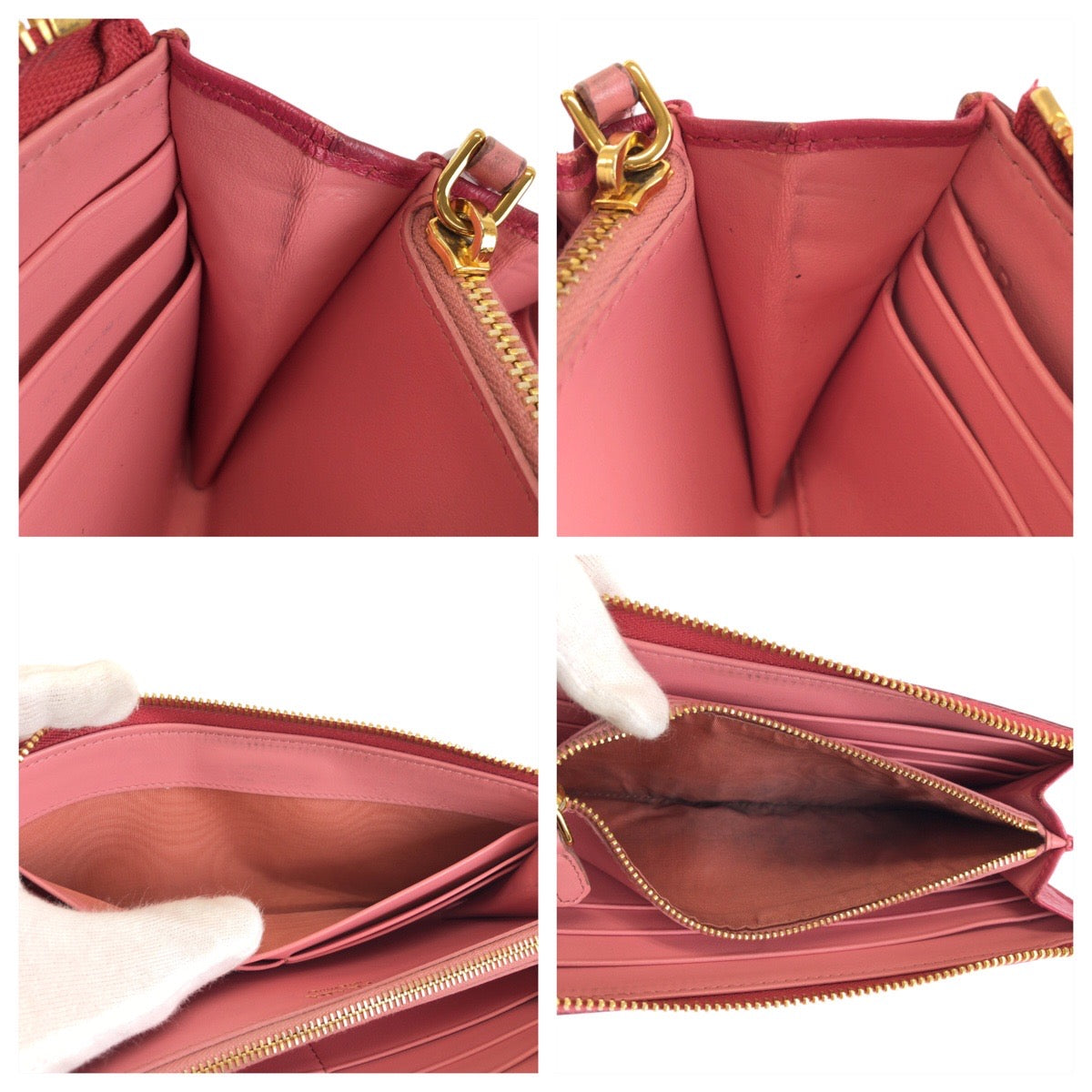 24522
PRADA プラダ サフィアーノ ピンク ゴールド金具 レザー 1M1183 長財布 ロングウォレット レディース ABP