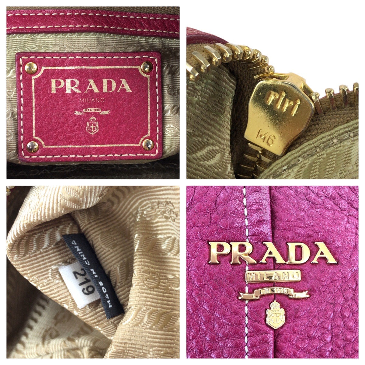 24525
PRADA プラダ ヴィッテロダイノ ホーボー ピンク ゴールド金具 レザー ショルダーバッグ ハンドバッグ レディース AB32
