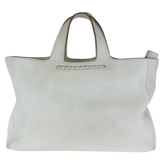 24527
BOTTEGAVENETA ボッテガヴェネタ イントレチャート ホワイト シルバー金具 レザー 149055 トートバッグ ハンドバッグ レディース ABP40