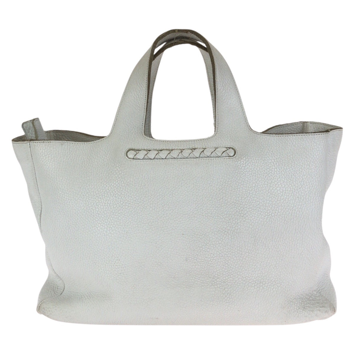 24527
BOTTEGAVENETA ボッテガヴェネタ イントレチャート ホワイト シルバー金具 レザー 149055 トートバッグ ハンドバッグ レディース ABP40