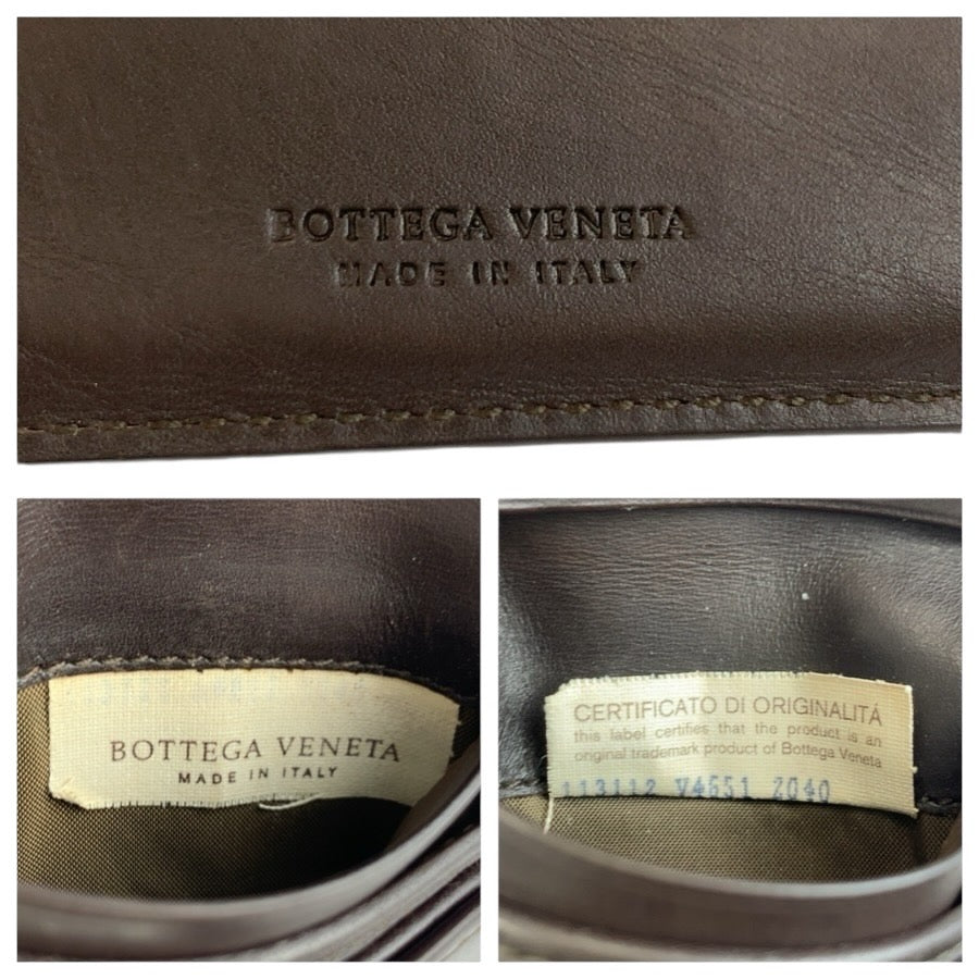 24528
BOTTEGAVENETA ボッテガヴェネタ イントレチャート ブラウン レザー V4651 折財布 コンパクトウォレット メンズ ABP12
