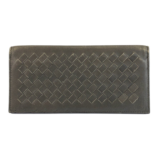 24529
BOTTEGAVENETA ボッテガヴェネタ イントレチャート グレー レザー V7782 長財布 札入れ メンズ ABP12