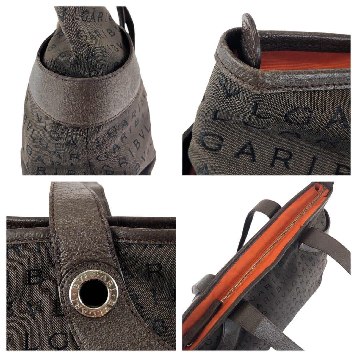 24530
BVLGARI ブルガリ ロゴマニア ロリータ ダークブラウン シルバー金具 キャンバス / レザー ショルダーバッグ トートバッグ レディース ABP20