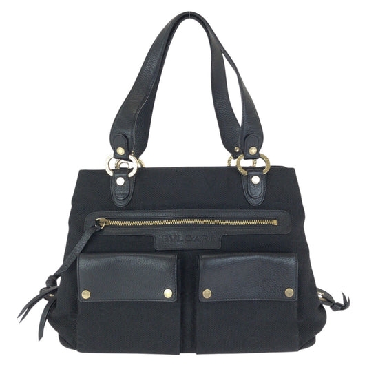 24532
BVLGARI ブルガリ ロゴマニア マキシレッタレ ブラック 黒 ゴールド金具 キャンバス / レザー トートバッグ ハンドバッグ レディース ABP26