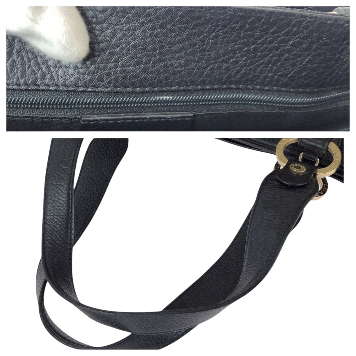 24532
BVLGARI ブルガリ ロゴマニア マキシレッタレ ブラック 黒 ゴールド金具 キャンバス / レザー トートバッグ ハンドバッグ レディース ABP26