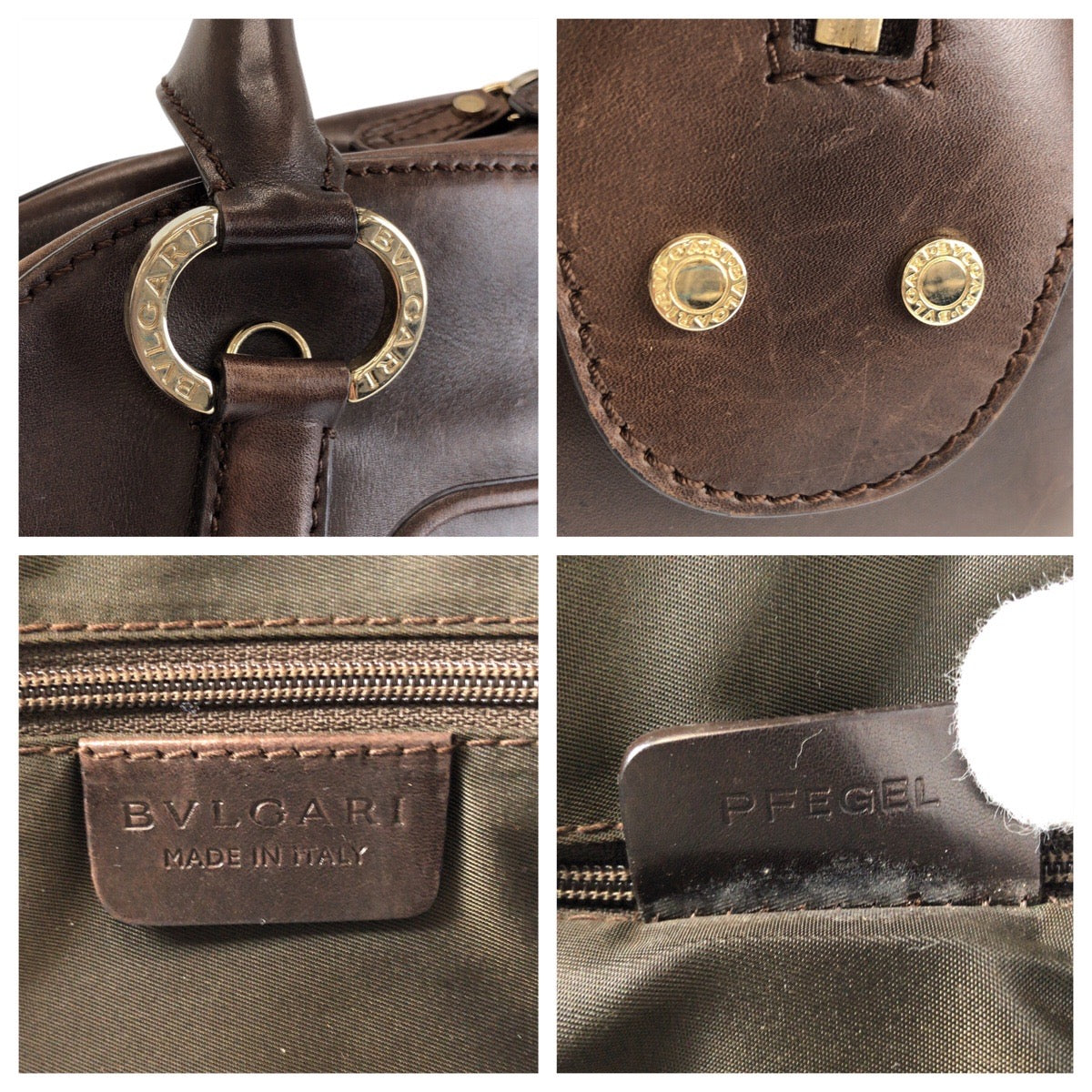 24533
BVLGARI ブルガリ レオーニ ブラウン シルバー金具 レザー PFEGEL ハンドバッグ ショルダーバッグ 2WAY レディース AB20