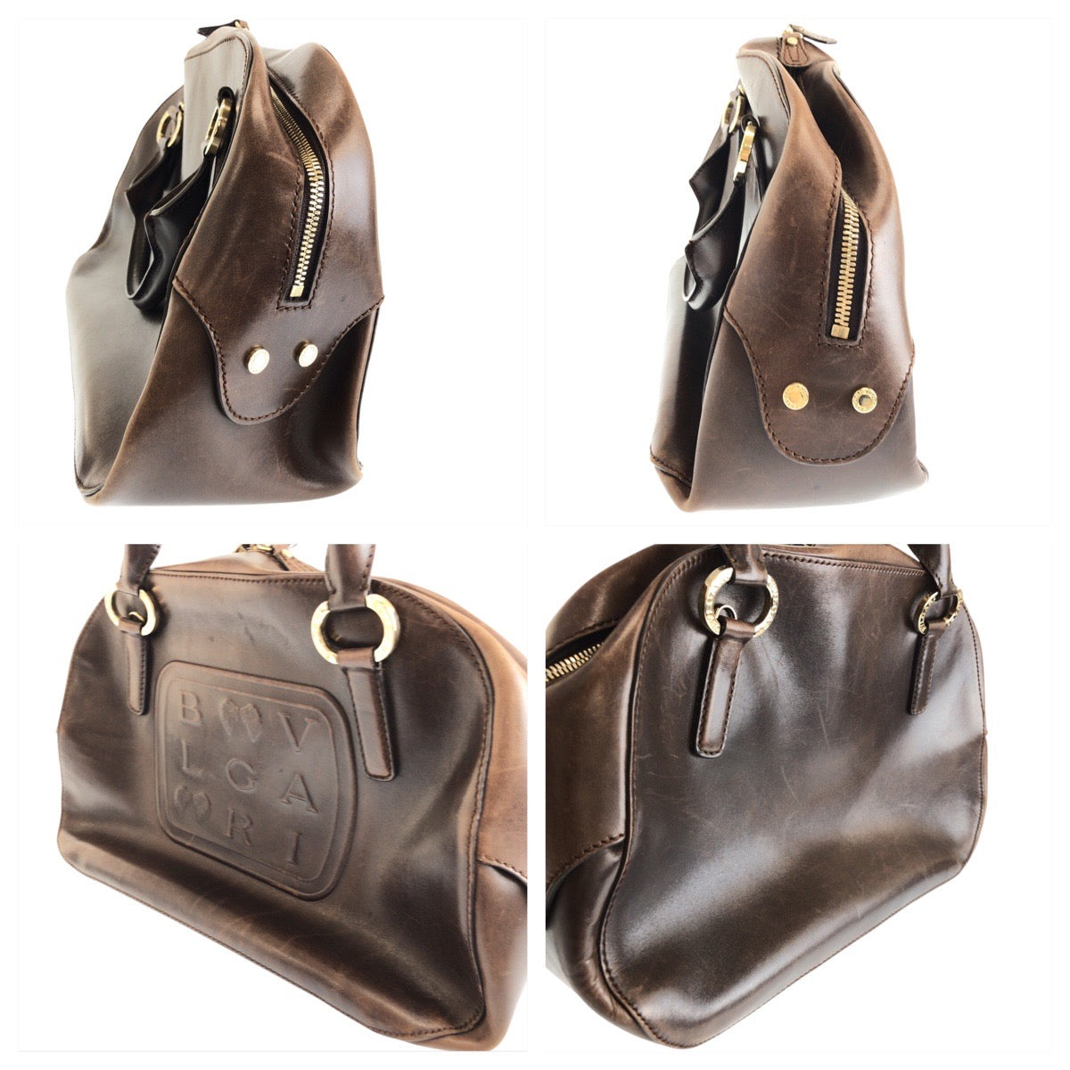 24533
BVLGARI ブルガリ レオーニ ブラウン シルバー金具 レザー PFEGEL ハンドバッグ ショルダーバッグ 2WAY レディース AB20