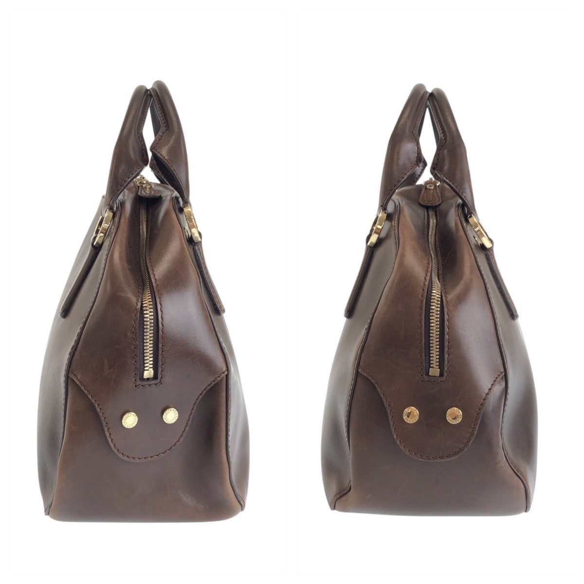 24533
BVLGARI ブルガリ レオーニ ブラウン シルバー金具 レザー PFEGEL ハンドバッグ ショルダーバッグ 2WAY レディース AB20