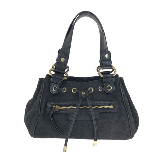 24534
BVLGARI ブルガリ ロゴマニア ブラック 黒 ゴールド金具 キャンバス / レザー ハンドバッグ レディース AB20