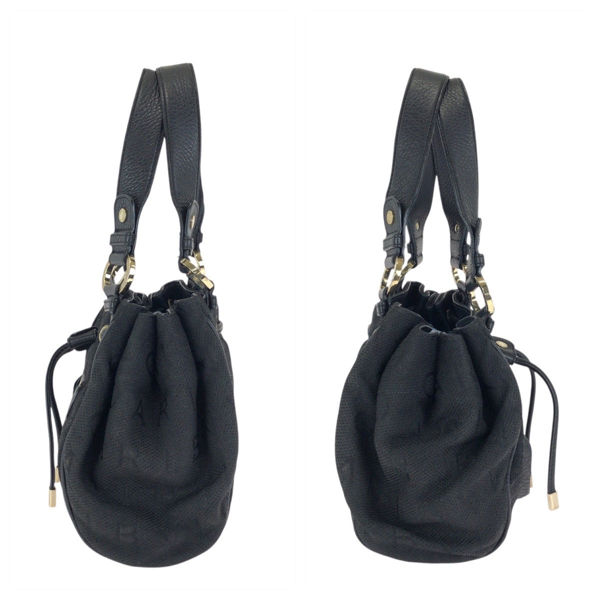 24534
BVLGARI ブルガリ ロゴマニア ブラック 黒 ゴールド金具 キャンバス / レザー ハンドバッグ レディース AB20