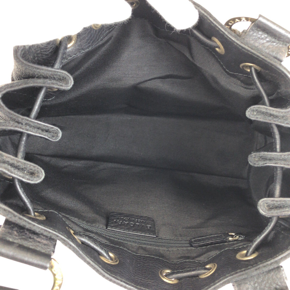 24534
BVLGARI ブルガリ ロゴマニア ブラック 黒 ゴールド金具 キャンバス / レザー ハンドバッグ レディース AB20