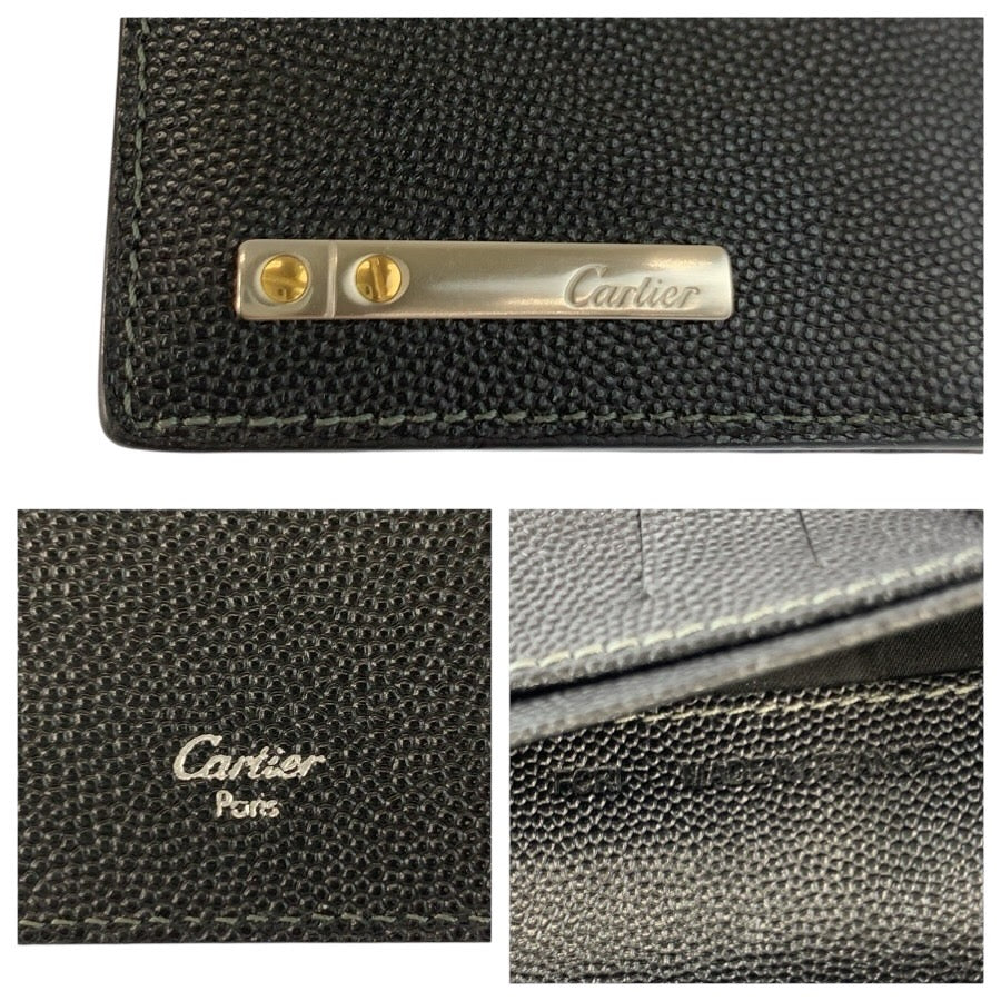24538
CARTIER カルティエ サントス ブラック 黒 レザー 長財布 札入れ メンズ ABP12