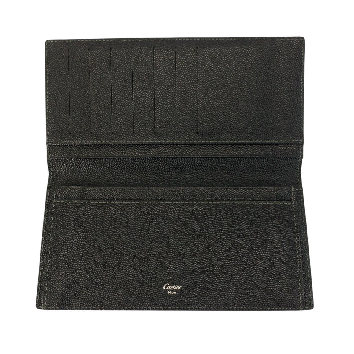 24538
CARTIER カルティエ サントス ブラック 黒 レザー 長財布 札入れ メンズ ABP12
