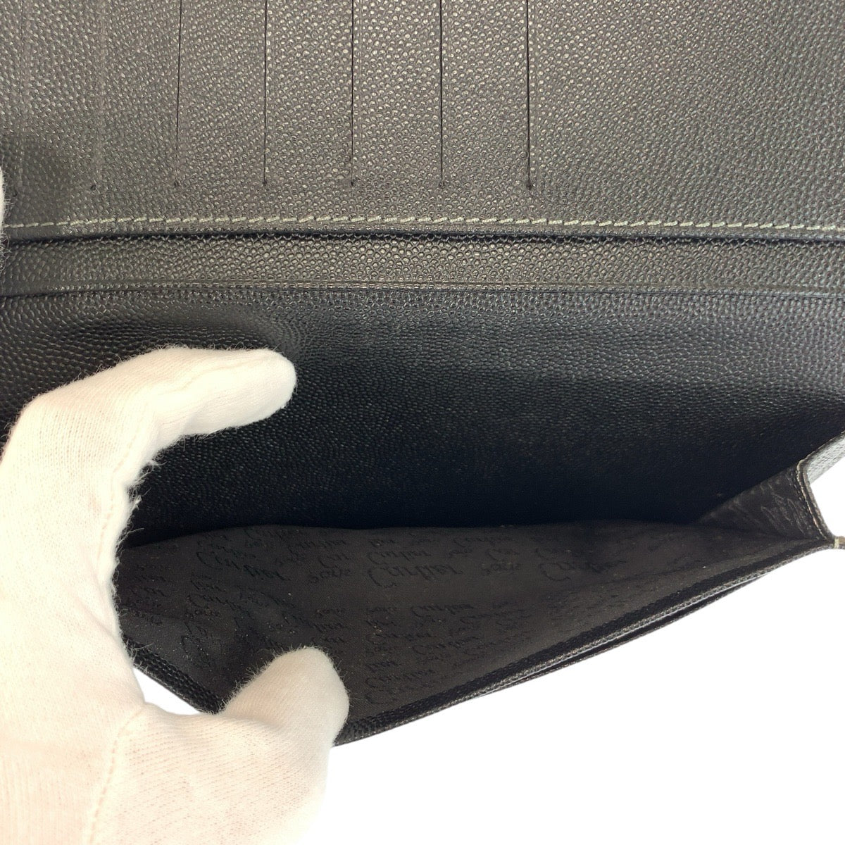 24538
CARTIER カルティエ サントス ブラック 黒 レザー 長財布 札入れ メンズ ABP12