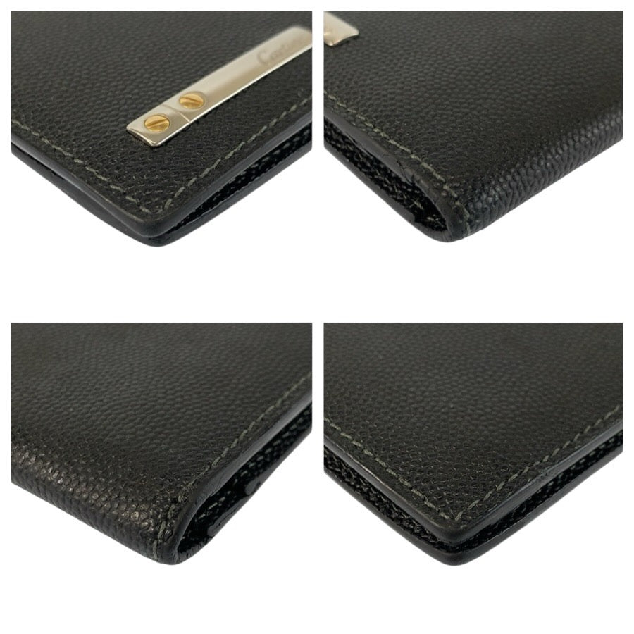 24538
CARTIER カルティエ サントス ブラック 黒 レザー 長財布 札入れ メンズ ABP12