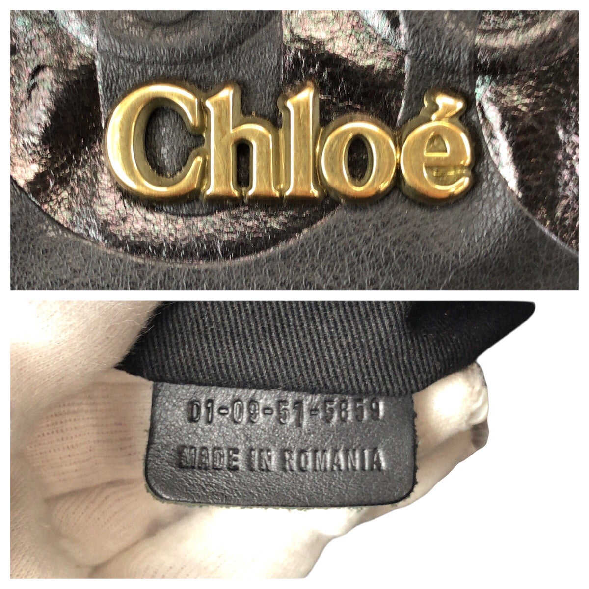 24541
Chloe クロエ エクリプス ブラック 黒 ゴールド金具 レザー 01-09-51-5859 トートバッグ レディース AB20