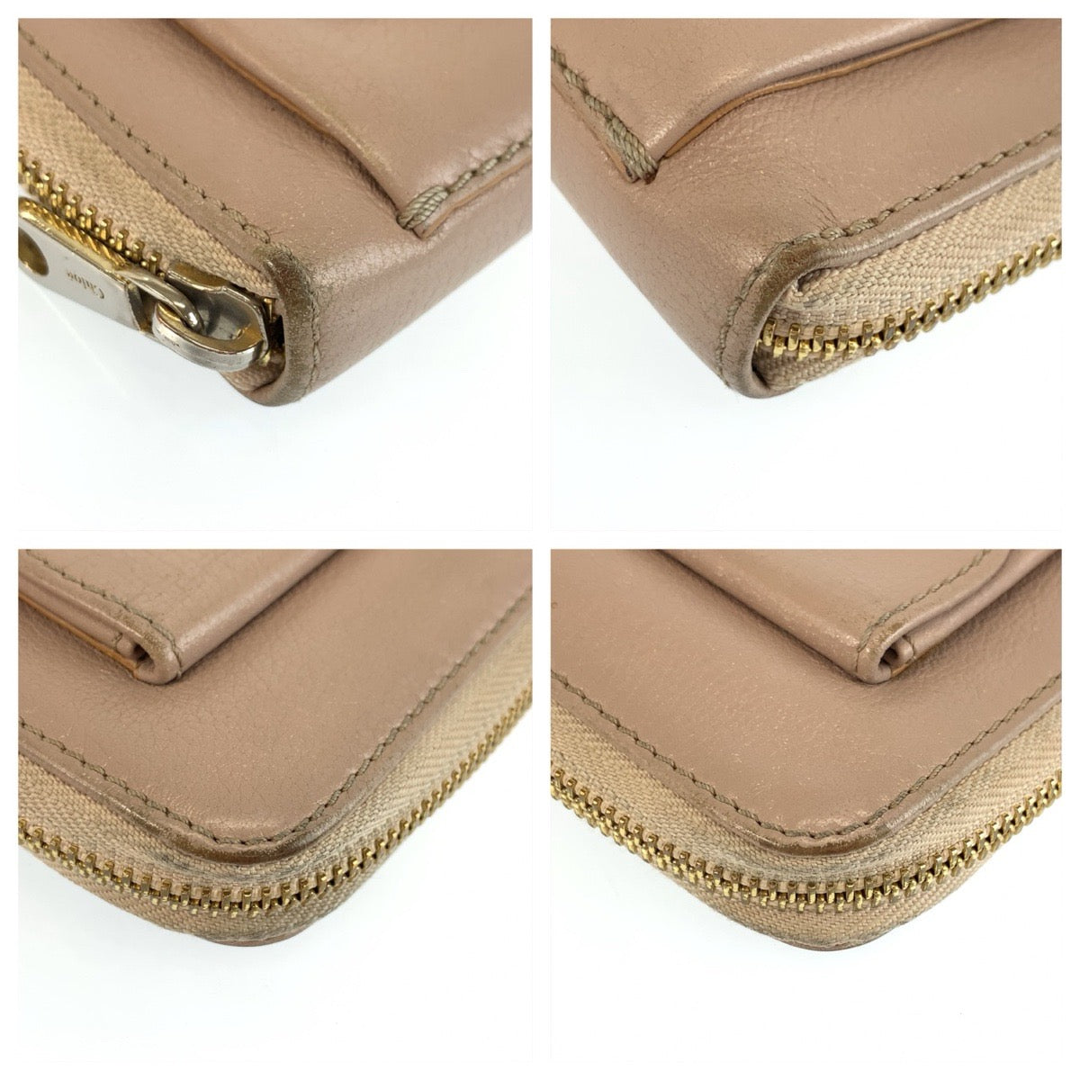 24543
Chloe クロエ リリィ リボン ベージュ ゴールド金具 レザー 長財布 ロングウォレット レディース AB7
