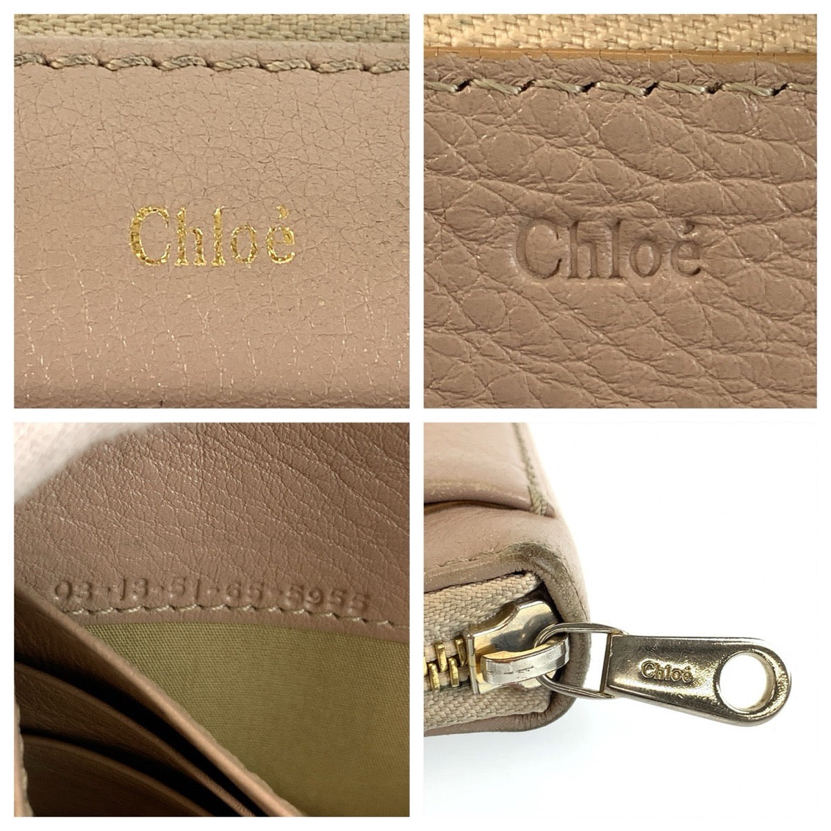 24543
Chloe クロエ リリィ リボン ベージュ ゴールド金具 レザー 長財布 ロングウォレット レディース AB7