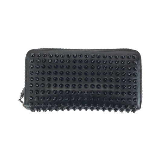 24544
Christian Louboutin クリスチャンルブタン パネトーネスパイク ブラック 黒 レッド ゴールド金具 レザー 長財布 ラウンドファスナー メンズ AB7